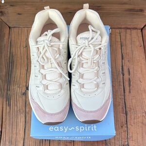 Easy Spirit Women's Beige and Pink Sneakers